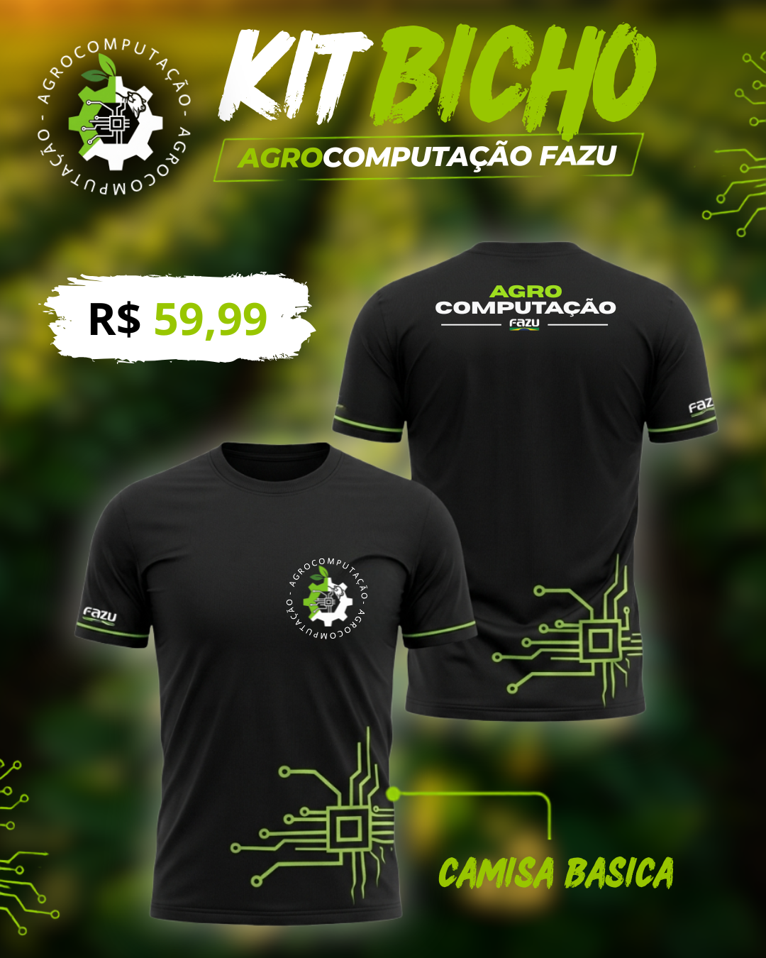 Camiseta Básica Agrocomputação FAZU