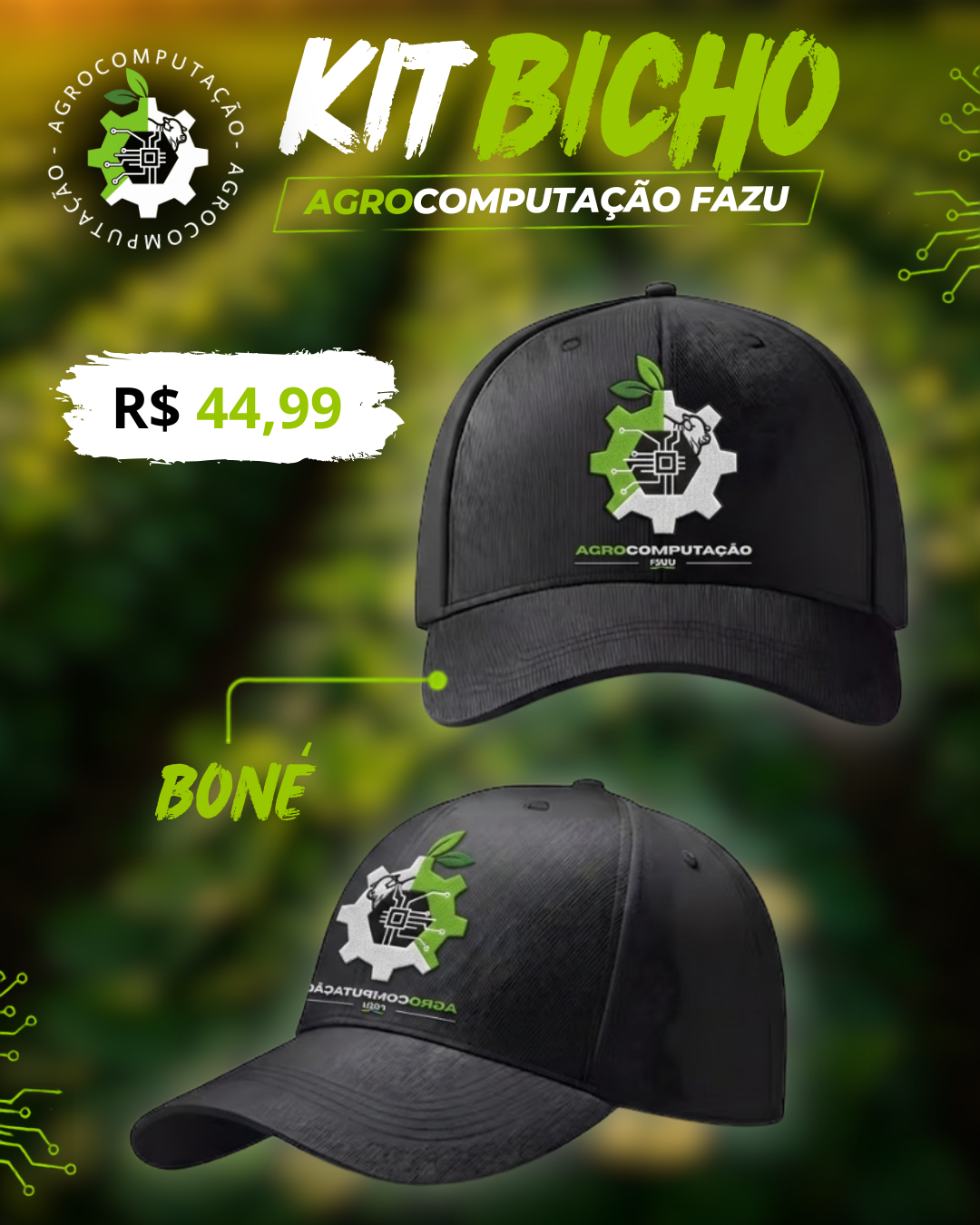 Boné Ajustável AgroComputação FAZU